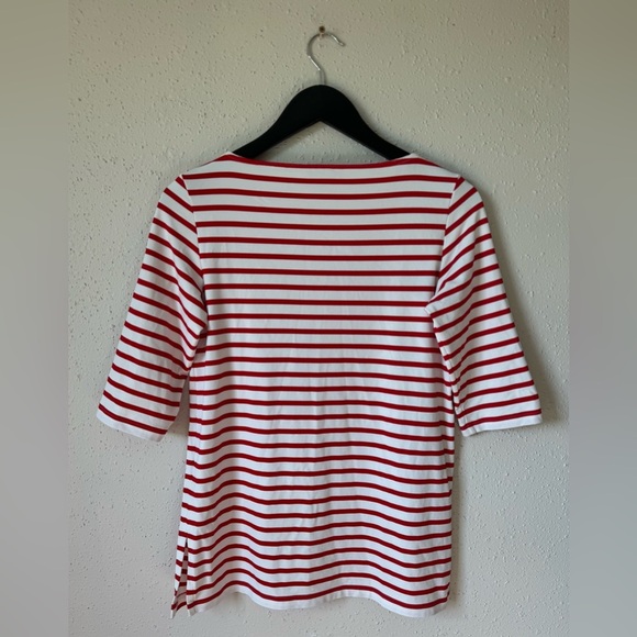 Saint James Garde Cotte III Nautical Performance Top 4 Red White Stripe Casual - Picture 3 of 10
